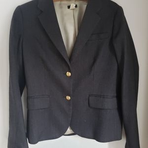 J. CREW Wool Gray Blazer w/ gold buttons